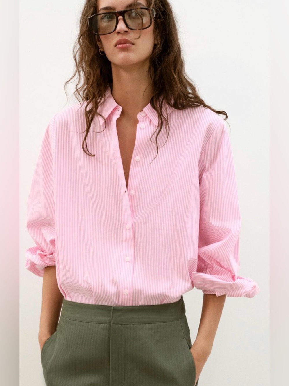 Zara Pink Button-Down Shirt